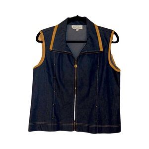 Cafe au lait Jacket Vest & Zipper Coat Sleeveless Top Made in Canada Size M